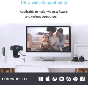 1080P Webcam with Microphone, Wansview USB 2.0